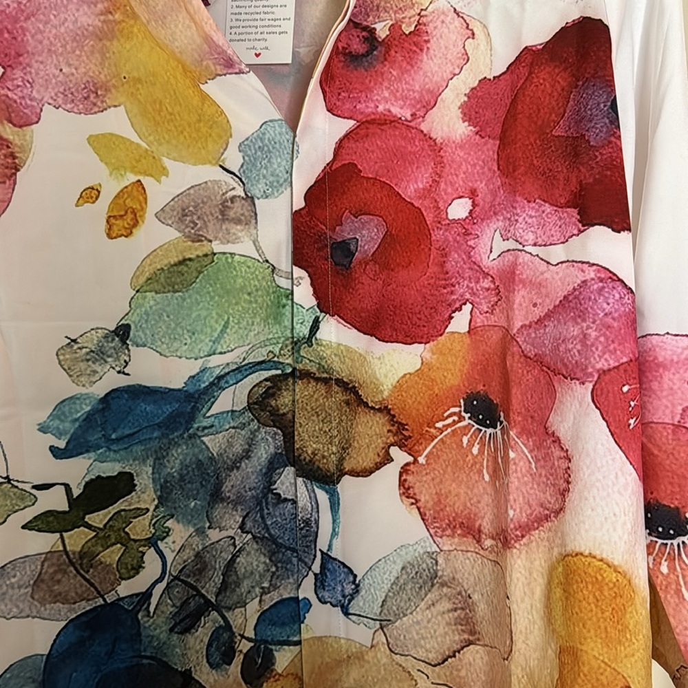 SHEIN 3/4 Sleeve Button Front Blouse XL - Picture 3 of 3